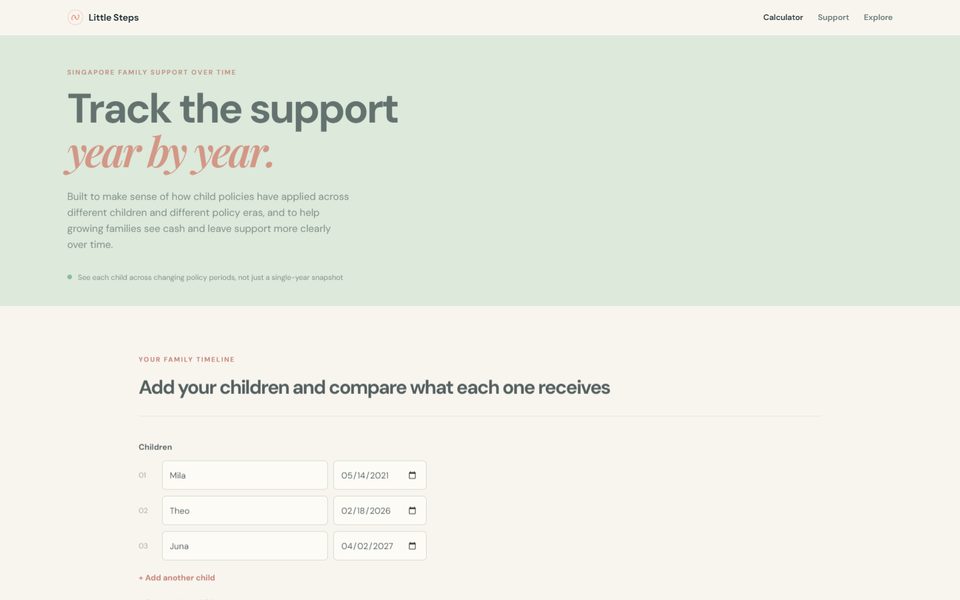 SG Family Benefits Calculator preview